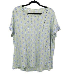 Pure Jill Pima Cotton Tee Womens PXL‎ Green Casual Daily Dainty Elegant Feminine